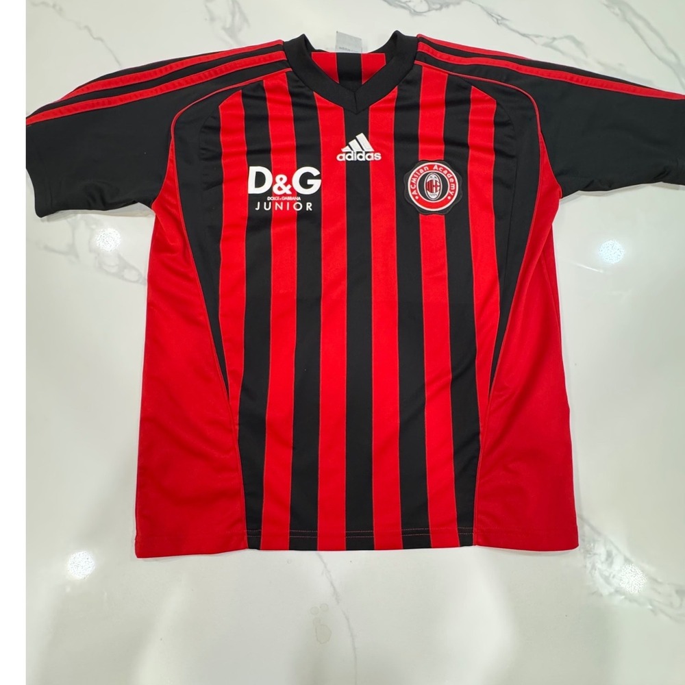 Adidas Soccer Jersey AC Milan Academy D&G Junior Youth Large 164 Red Black Kids